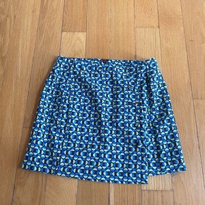 Urban outfitters blue brown motif button mini skirt XS NWT